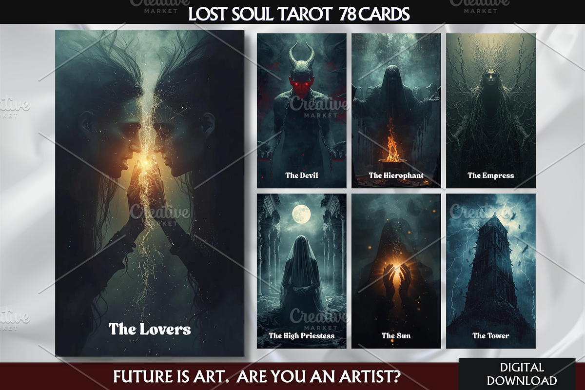 Gothic Tarot Cards Deck, a Decorative Illustration by Mugio (Photo 1 of 4)