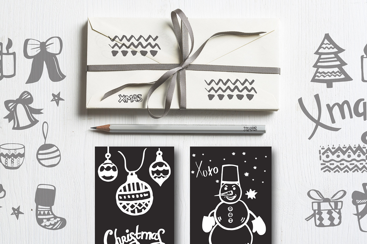 Handdraw Christmas elements, an Object Graphic by Dasha Efremova (Photo 7 of 7)
