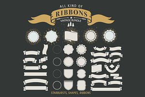 70+ Vintage Ribbons, an Illustration by VectorBakery