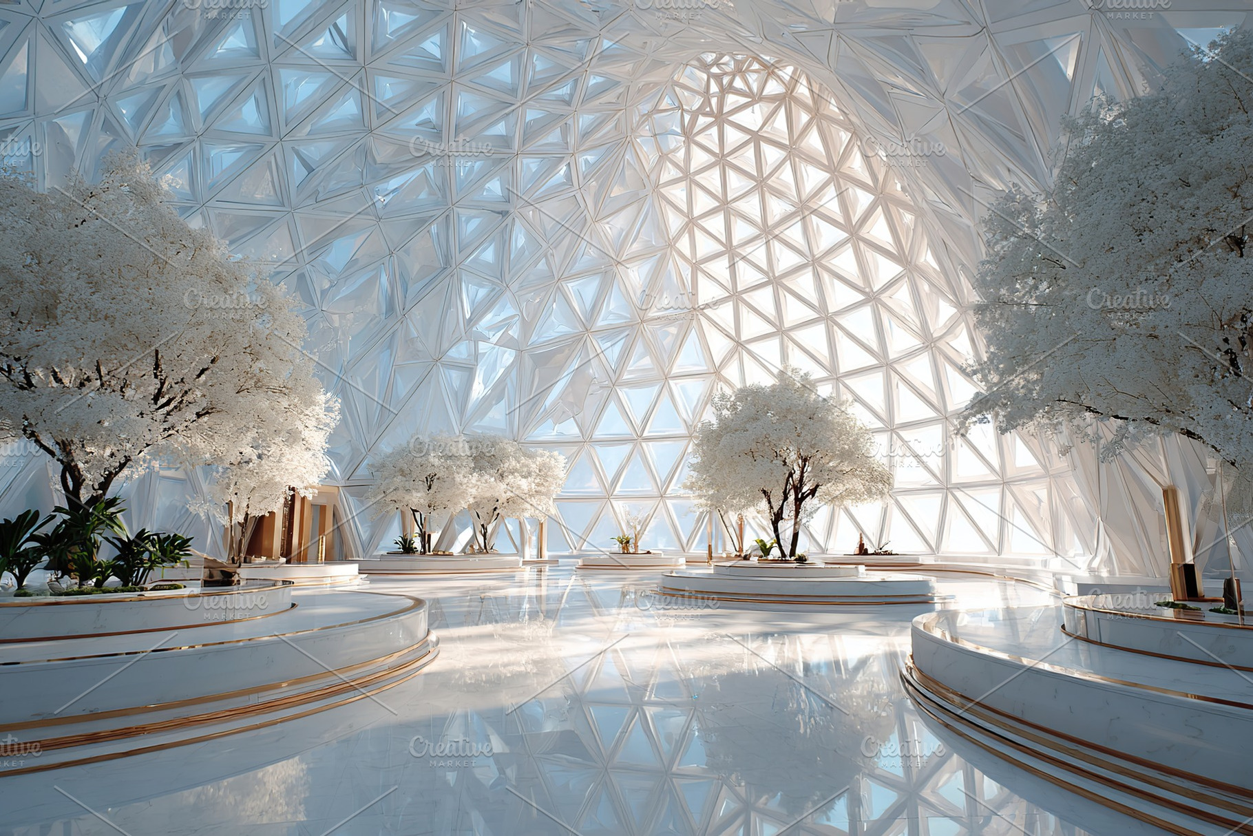 Beautiful architectural design featuring trees and natural light in a modern sp, a Photo by AlyaAnd