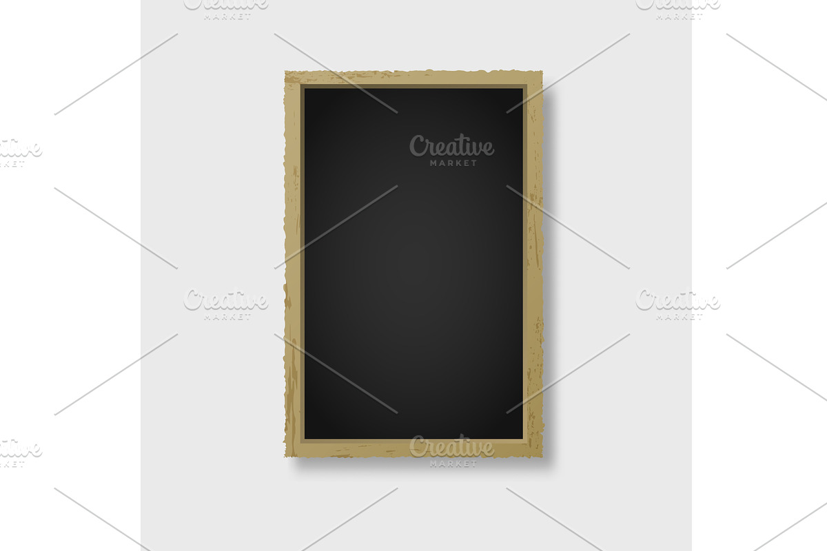 Old wooden photo frame and painting, an Object Illustration by skripnikbb