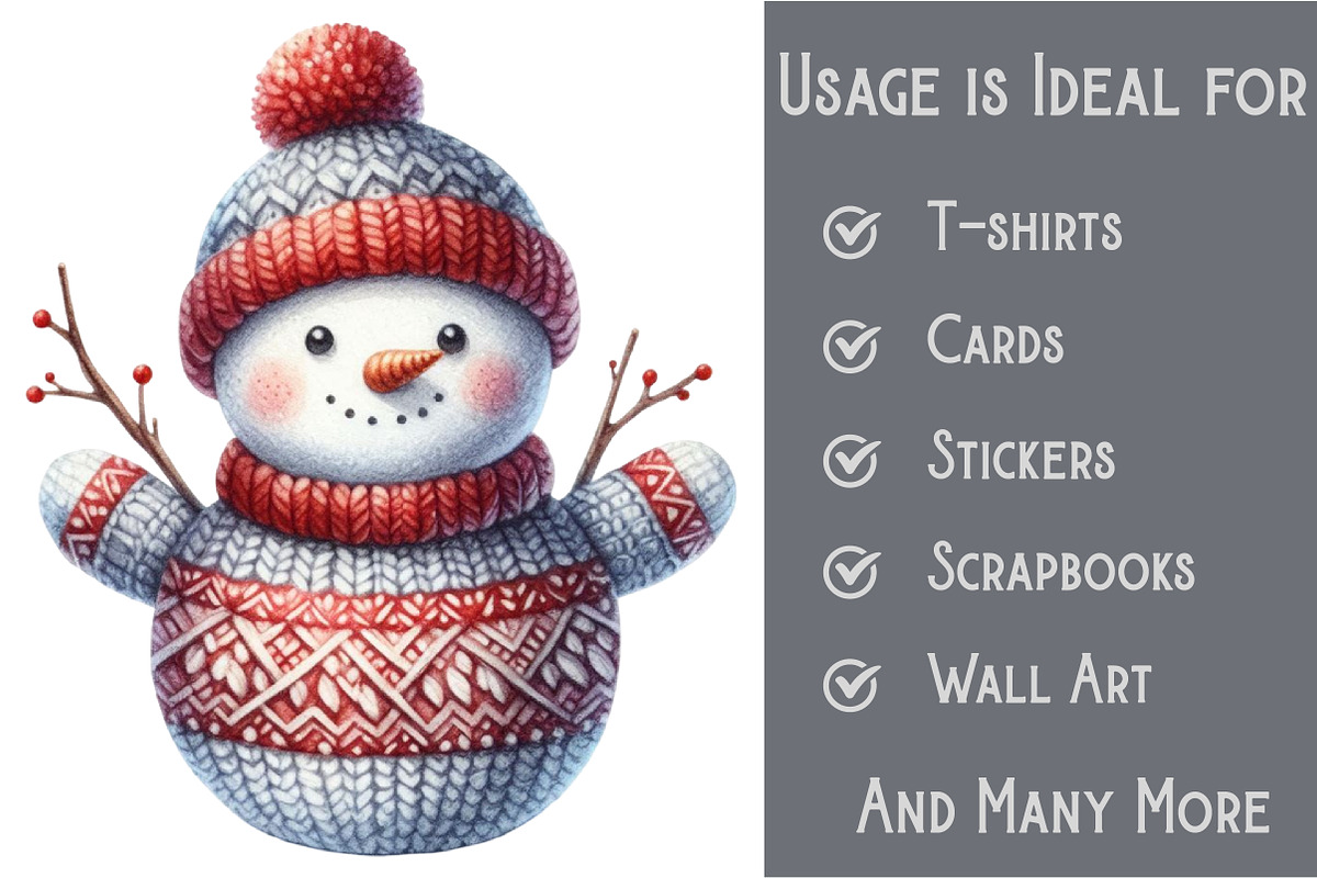 Adorable Snowman Clipart, an Illustration by Pixels.Craft (Photo 3 of 6)