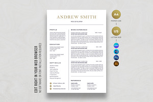 Canva Resume Template, a Resume Template by DesignDevisers