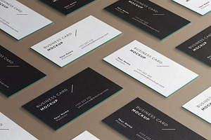 Coloured Edge Business Card Mockups