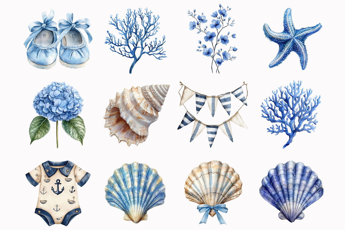 Coastal Baby Nursery Clipart, an Illustration by Design Market (Photo 7 of 7)