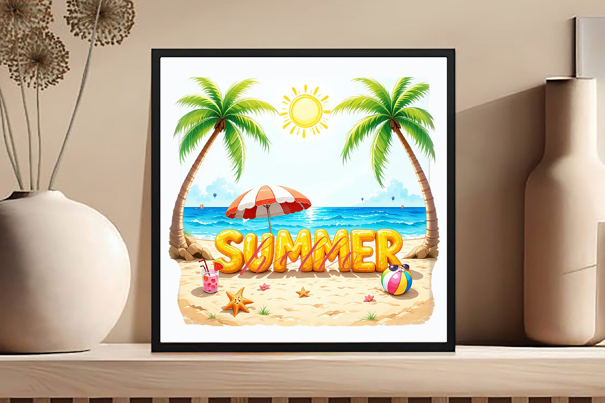 Watercolor Summer  Clipart, an Illustration by DreamCafeArt (Photo 6 of 7)
