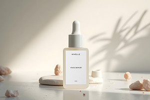 Serum Frosted Glass Bottle Mockup, a Packaging Mockup by Reverie Mockups