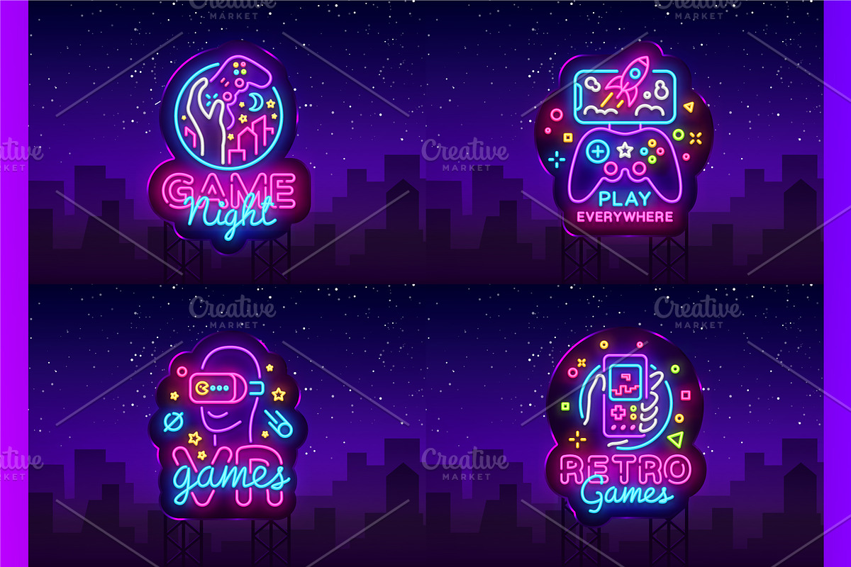 Games Neon Signs, a Decorative Illustration by Soifer Design (Photo 4 of 5)
