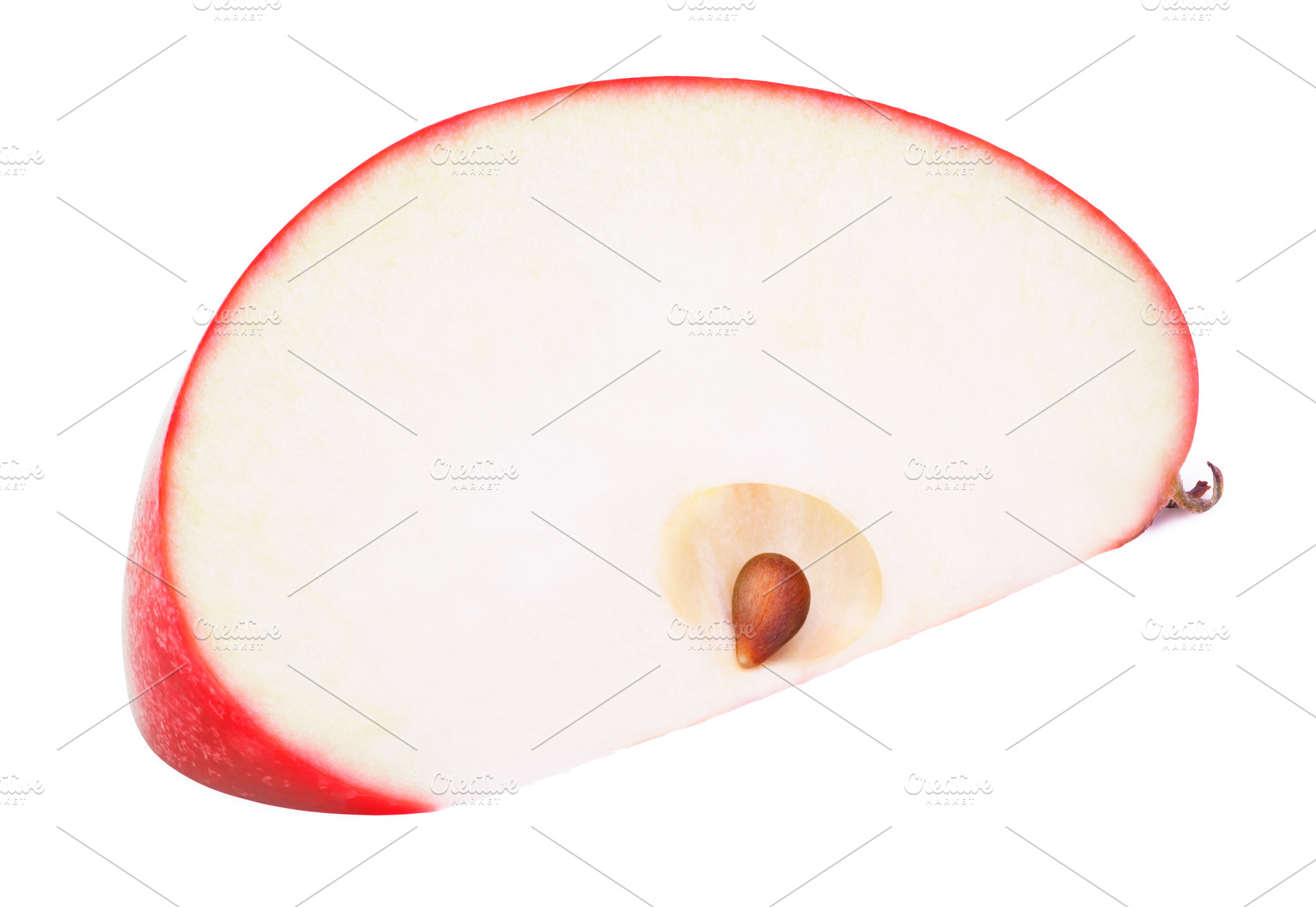 Fresh red slice apple isolated on white featuring apple, slice, and red, a Food & Drink Photo by vmenshov