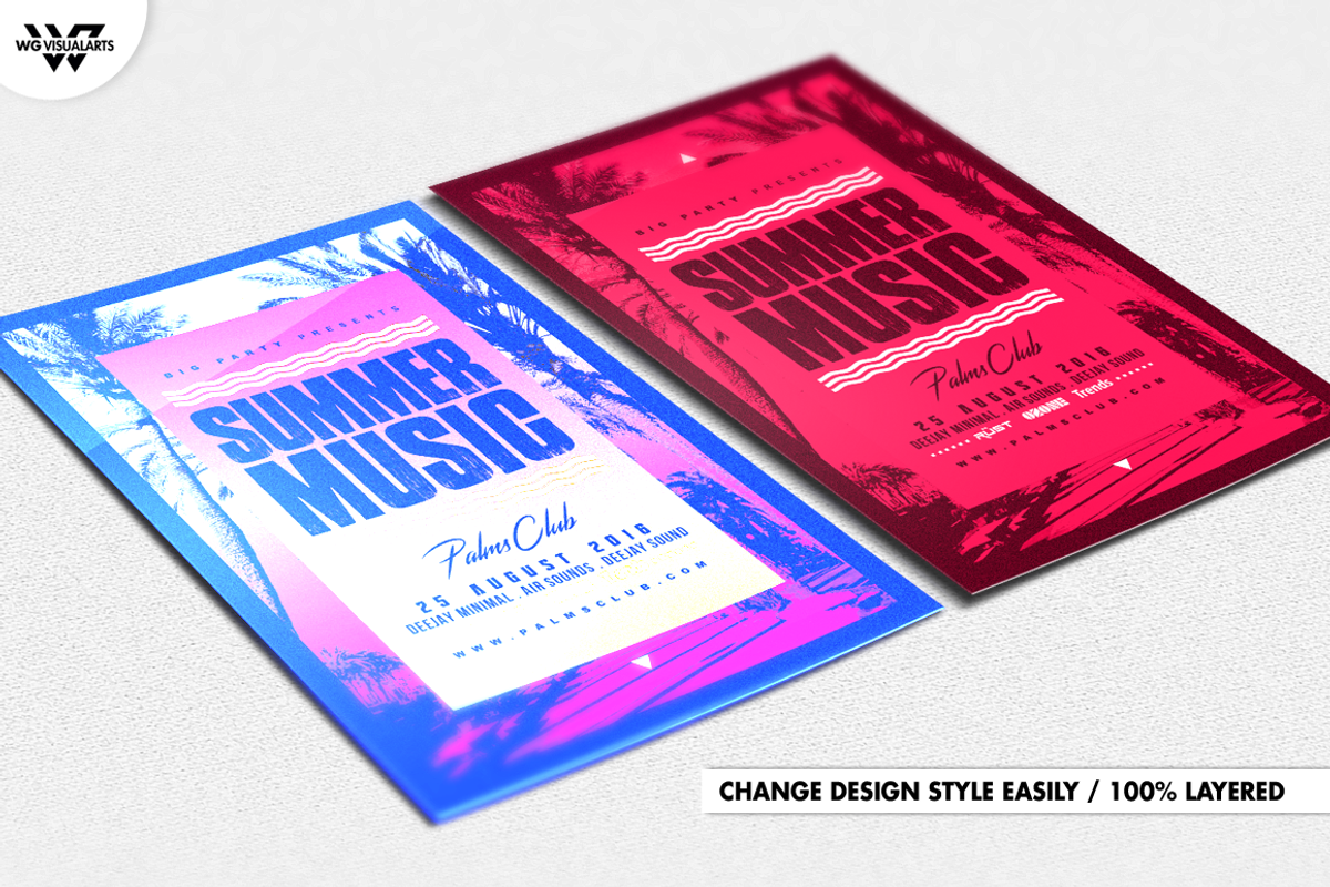 SUMMER MUSIC Flyer Template, a Flyer Template by WG DESIGN (Photo 3 of 5)