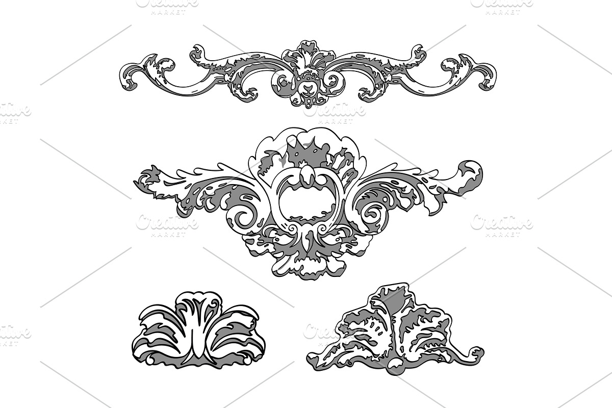 Greek decorative element flower, an Illustration by COLORFUL