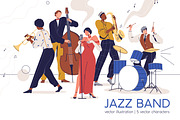 Jazz band musicians performing music, a Person Illustration by Good Studio (Thumbnail 1 of 6)