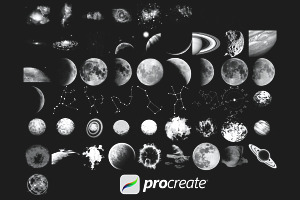 Space Icons Set 2 Procreate Brush