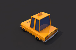 Low Poly Taxi Car