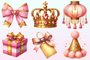 Pink and Gold Party Decorations, a Graphic by CitraGraphics (Thumbnail 3 of 4)