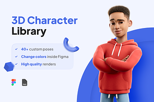 3D Character Illustration Figma Pack