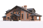 A Chalet house with a garage, an Architecture 3D Model by profdesign (Thumbnail 7 of 21)
