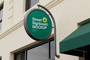 Street Round Signboard Mockup, a Product Mockup by OneVectorStock (Thumbnail 2 of 2)
