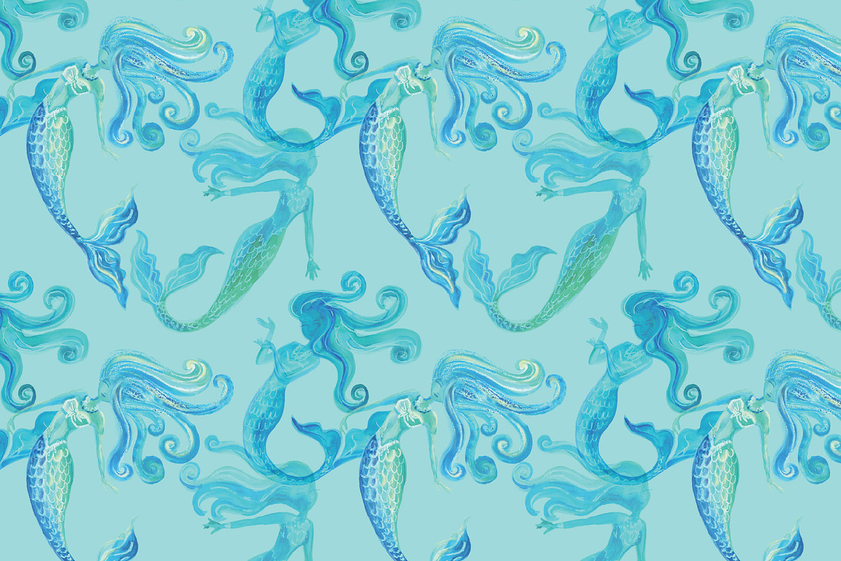 Mermaids Illustrations & Patterns, a Graphic by KT Art & Design (Photo 3 of 8)