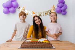 Happy family celebrating birthday, a Person Photo by Kolomiyets Viktoriya