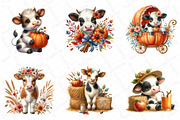 Watercolor Autumn Cow Clipart, an Illustration by DreamPrint404 (Thumbnail 3 of 6)