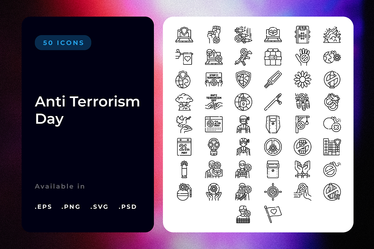 Anti Terrorism Day Icons, a Duotone Icon by Wencory (Photo 1 of 2)