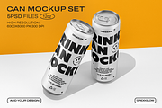 Drink Can Mockup Set 12oz, a Packaging Mockup by Grid&Glow (Thumbnail 1 of 7)