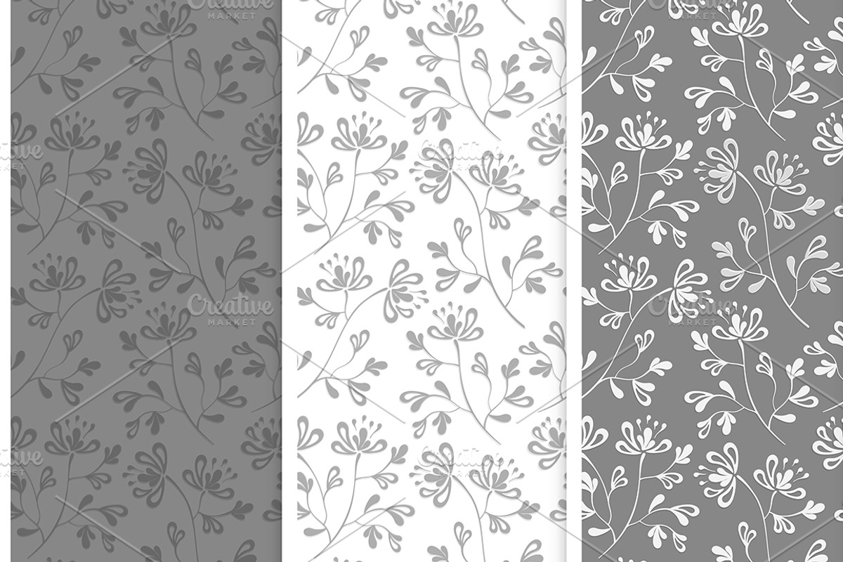 SET / 8 / Seamless flower Patterns, a Pattern Graphic by Nadin_Lebedeva (Photo 3 of 5)