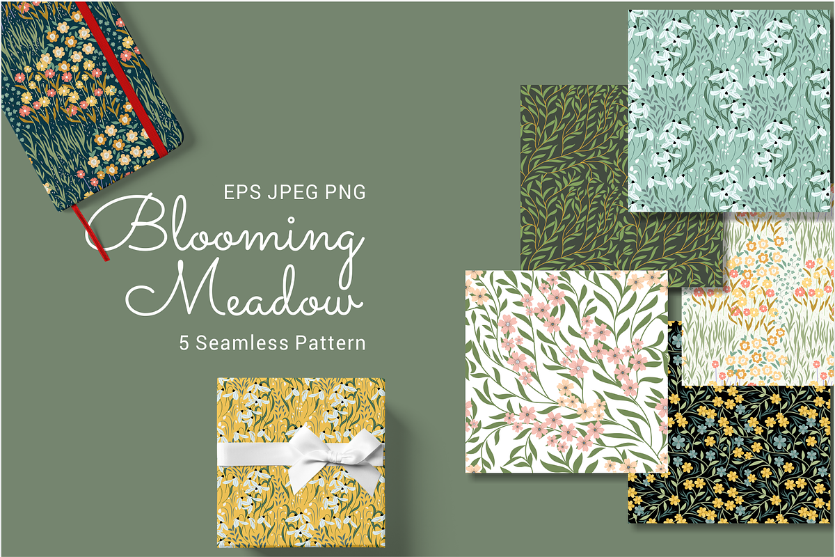 BLOOMING MEADOW Seamless Pattern, a Pattern Graphic by Madebyia (Photo 1 of 9)