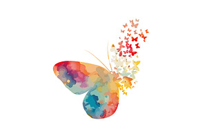 Abstract Watercolor Butterfly