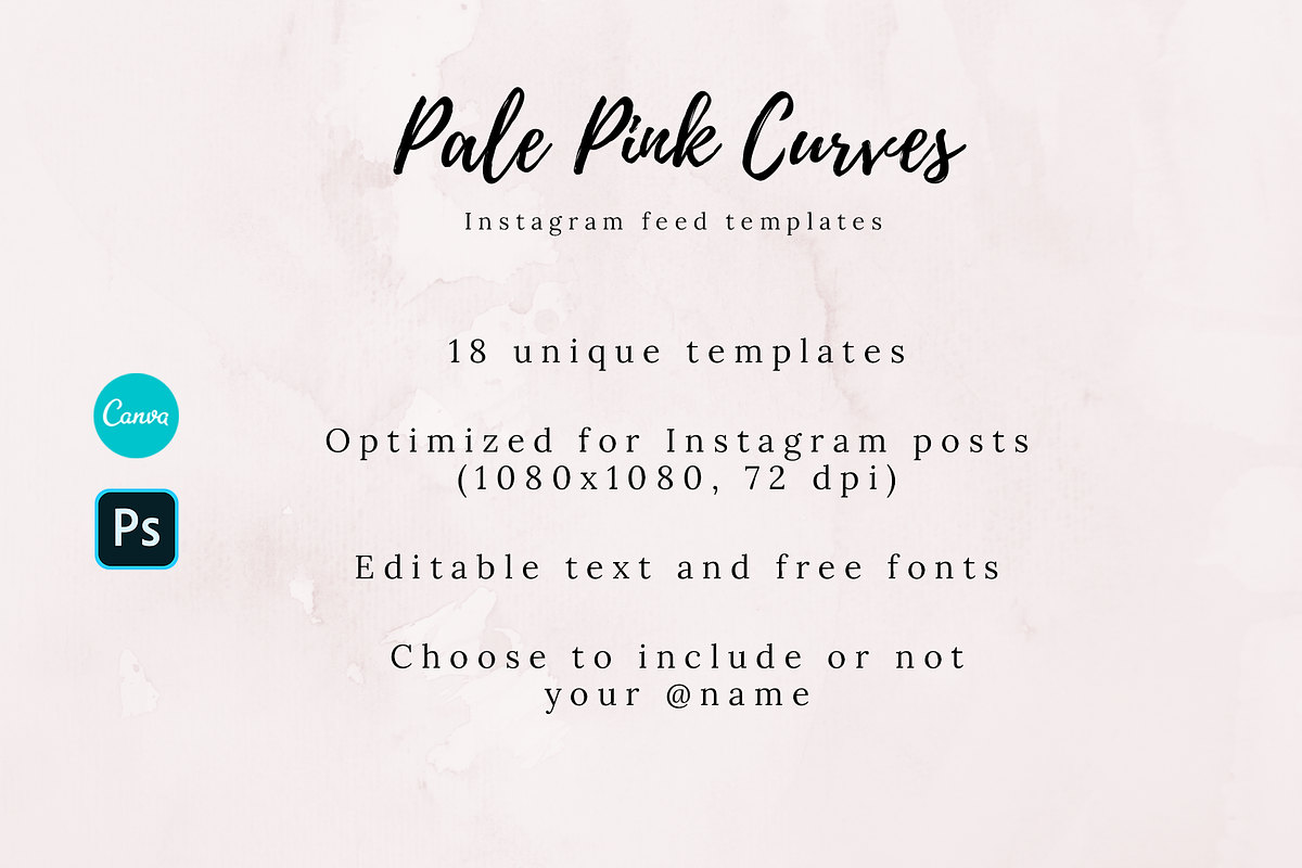 Pale Pink Curves Instagram Templates, a Social Media Template by bluevan (Photo 2 of 5)