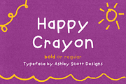 Happy Crayon | Children + Kids Font, a Handwritten Font by Ashley Scott Designs (Thumbnail 1 of 3)
