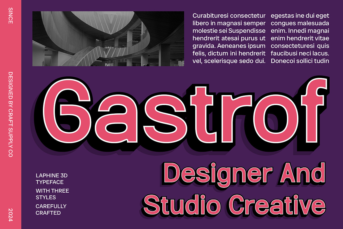 Laphine 3D, a Sans Serif Font by Craft Supply Co. (Photo 6 of 8)