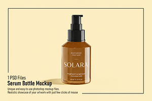Plastic Serum Cosmetic Bottle Mockup, an Advertising Mockup by Custom.scene