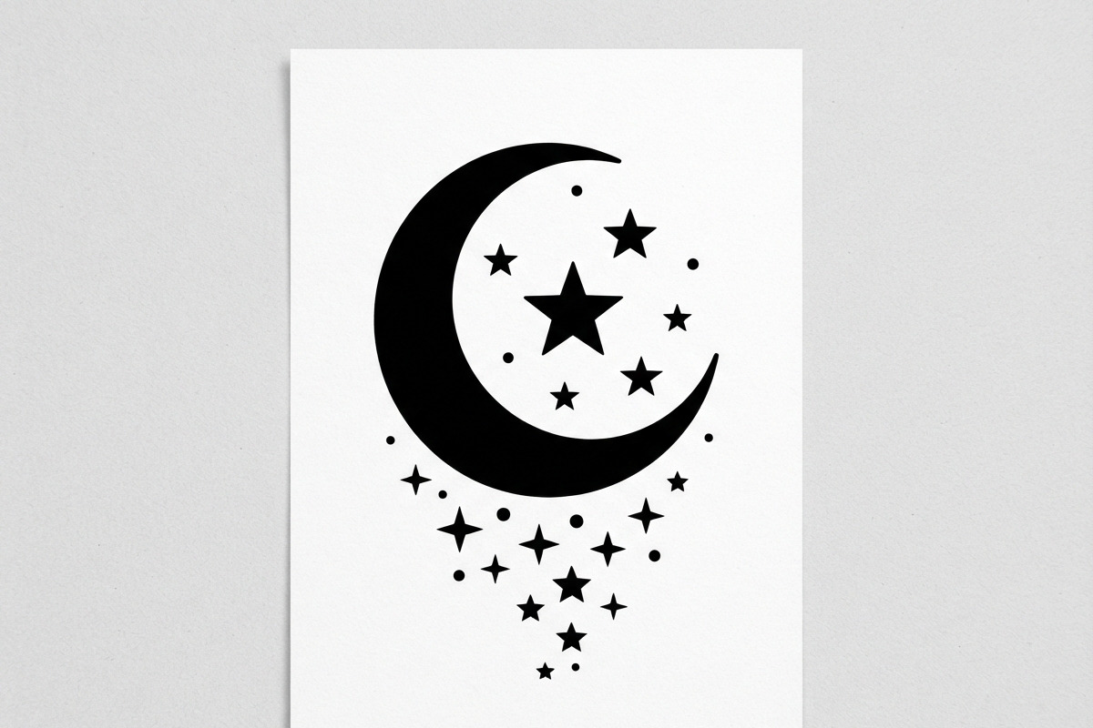 50 Crescent Moon with Stars, an Empty State Illustration by Amazin_art (Photo 43 of 47)