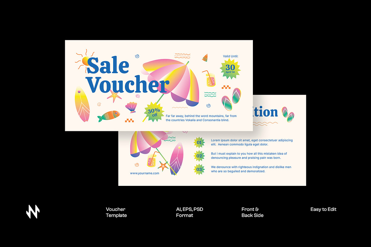 Summer Sale Voucher, a Stationery Template by Neermana (Photo 1 of 4)