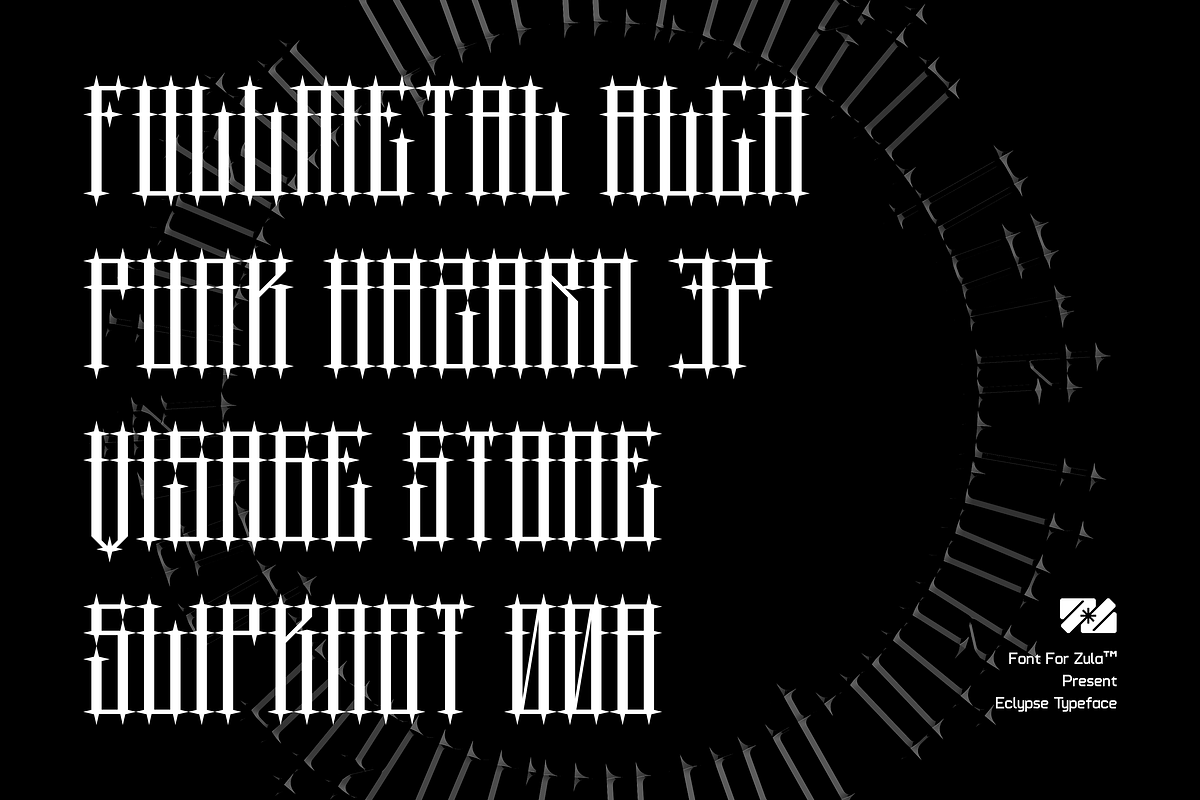 Eclypse Typeface, a Symbol Font by Font For Zula™ (Photo 11 of 11)
