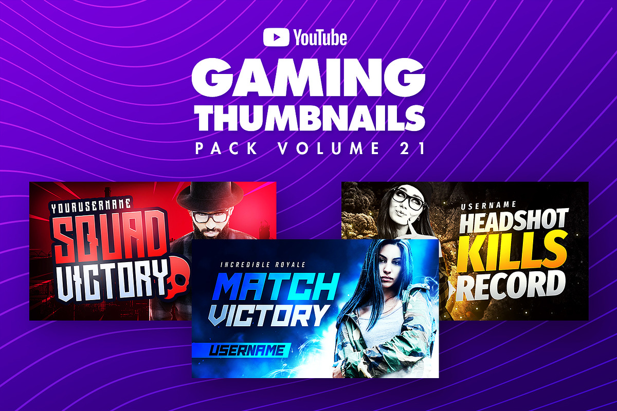 Gaming Youtube Thumbnails Pack 21, a Social Media Template by Odin_Design