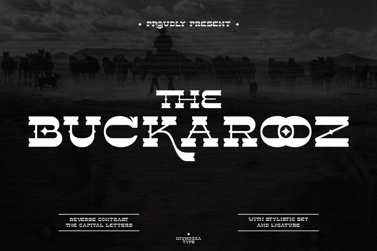 The BUCKAROOZ, a Serif Font by inumocca_type (Photo 1 of 11)