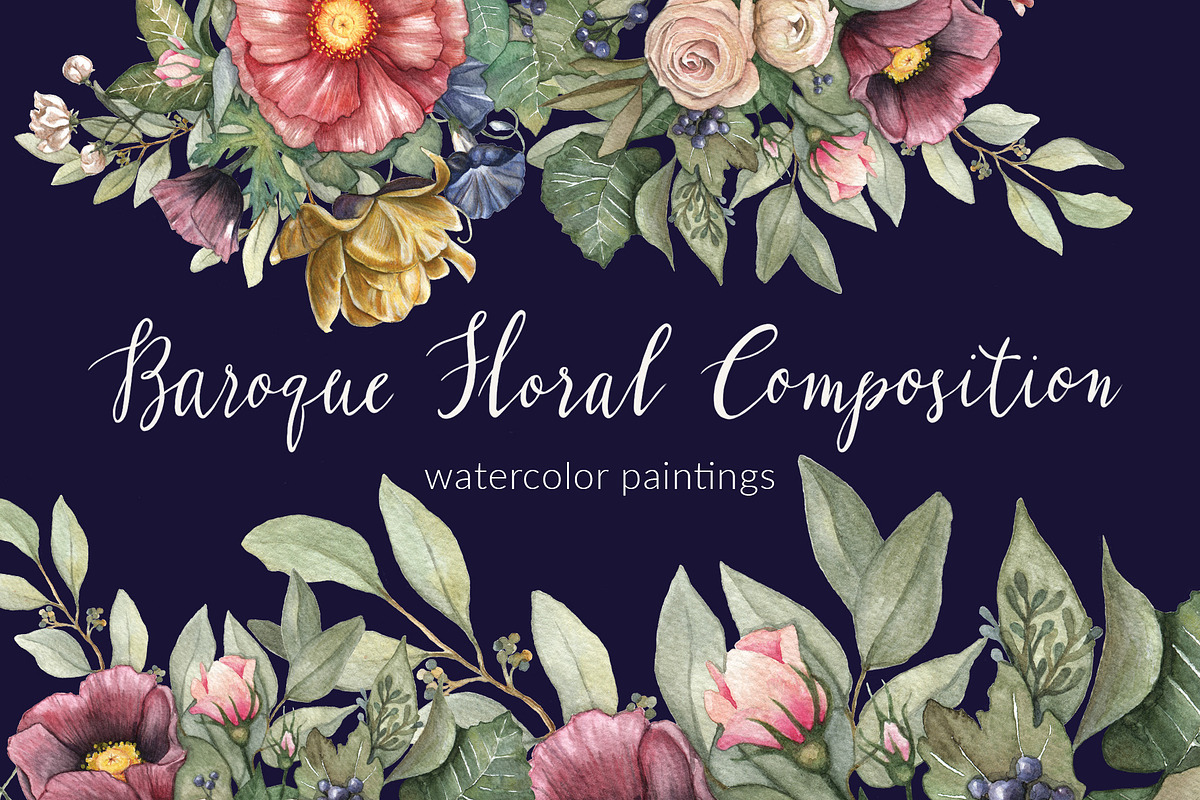 Baroque Floral Composition, an Illustration by SophieLittleEye (Photo 1 of 7)