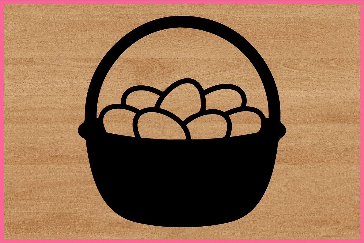 15 Egg Basket Silhouette Clipart Set, an Illustration by Gaye Art (Photo 2 of 4)