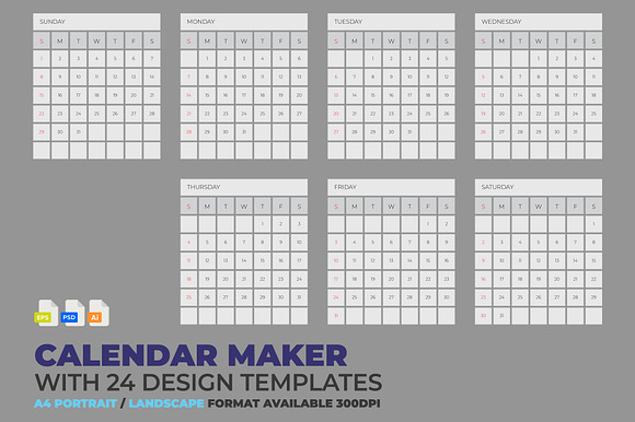 Calendar Maker Design preview 6