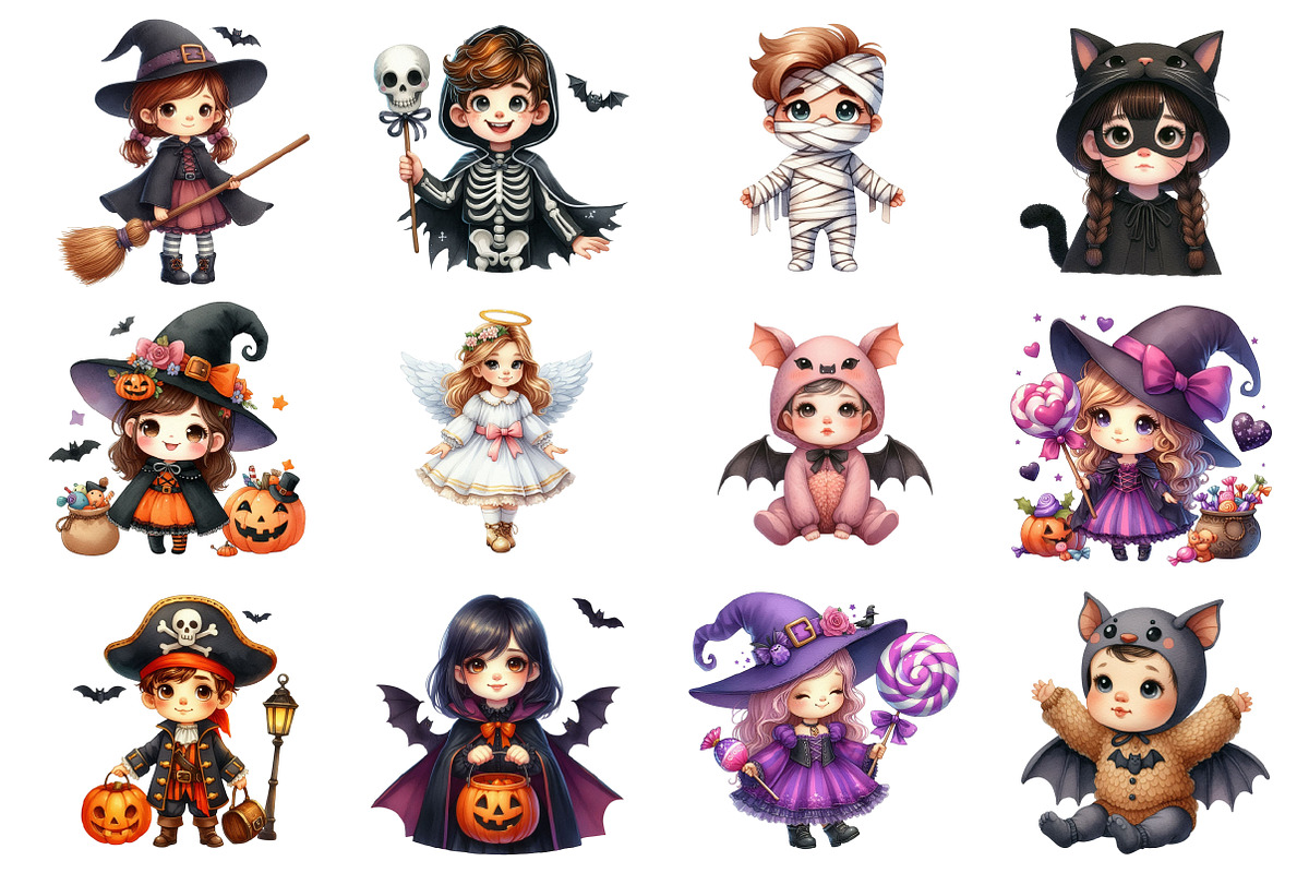 Halloween Clipart, Halloween Costume, an Illustration by Design Market (Photo 3 of 4)