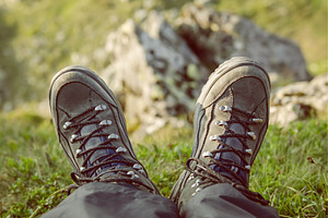 Trekking boots in the mountains, a Sports & Recreation Photo by Nature and travel