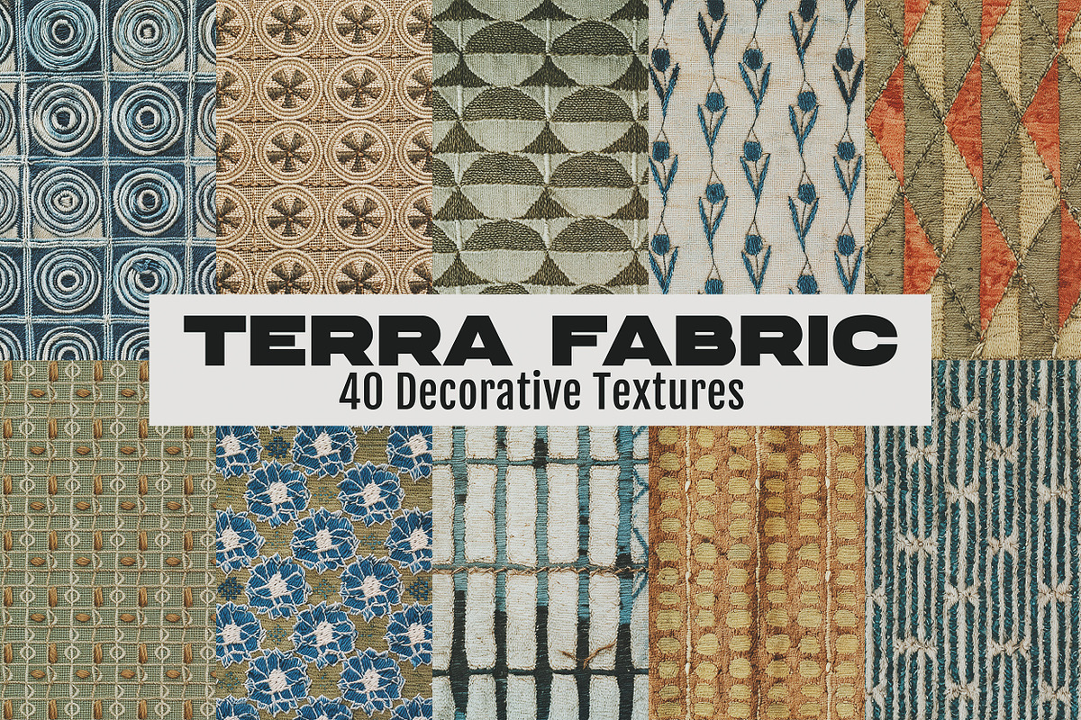 Terra Fabric: 40 Decorative Textures, a Texture Graphic by Megan Aili Designs (Photo 1 of 13)