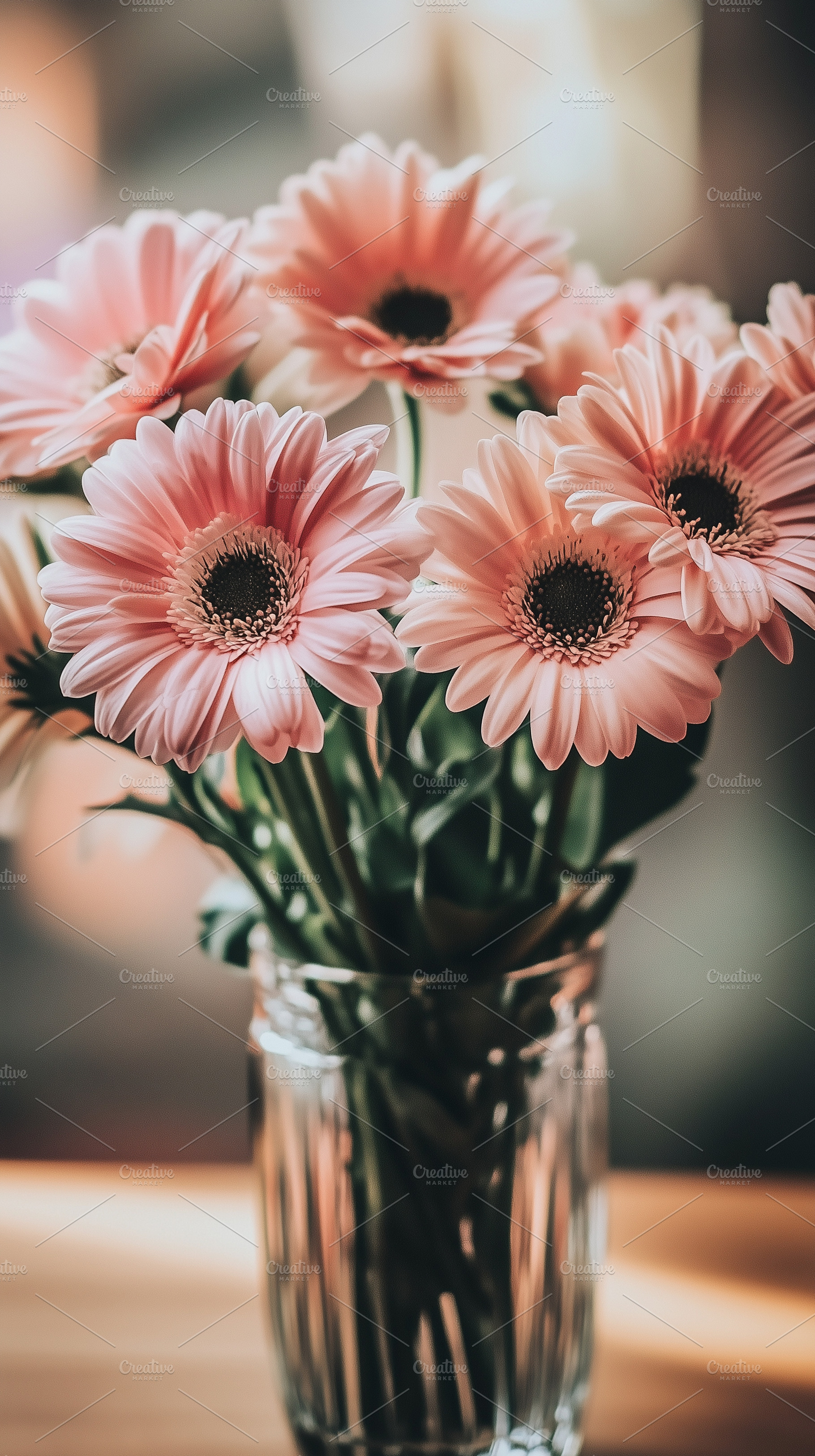 Charming bouquet soft pink gerbera, a Nature Photo by MistyDay