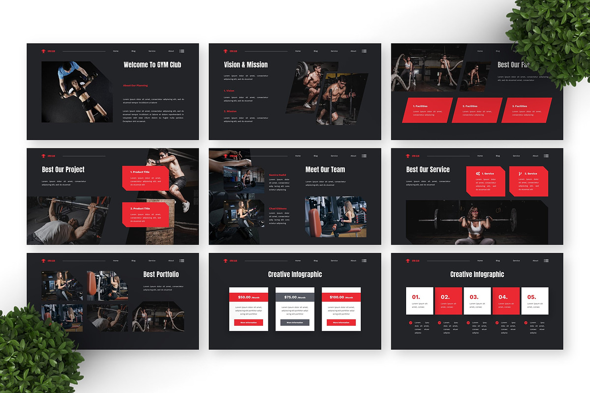 GYM Club - Fitness Google Slide preview 6