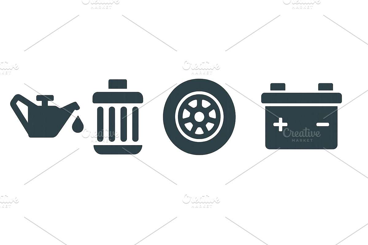Vehicle maintenance symbols, a Transportation Illustration by ZinetroN
