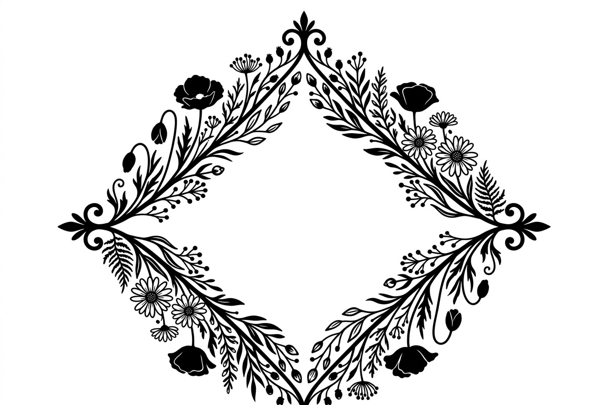 60 Romantic Diamond Wall Floral, a Decorative Illustration by Amazin_art (Photo 33 of 42)