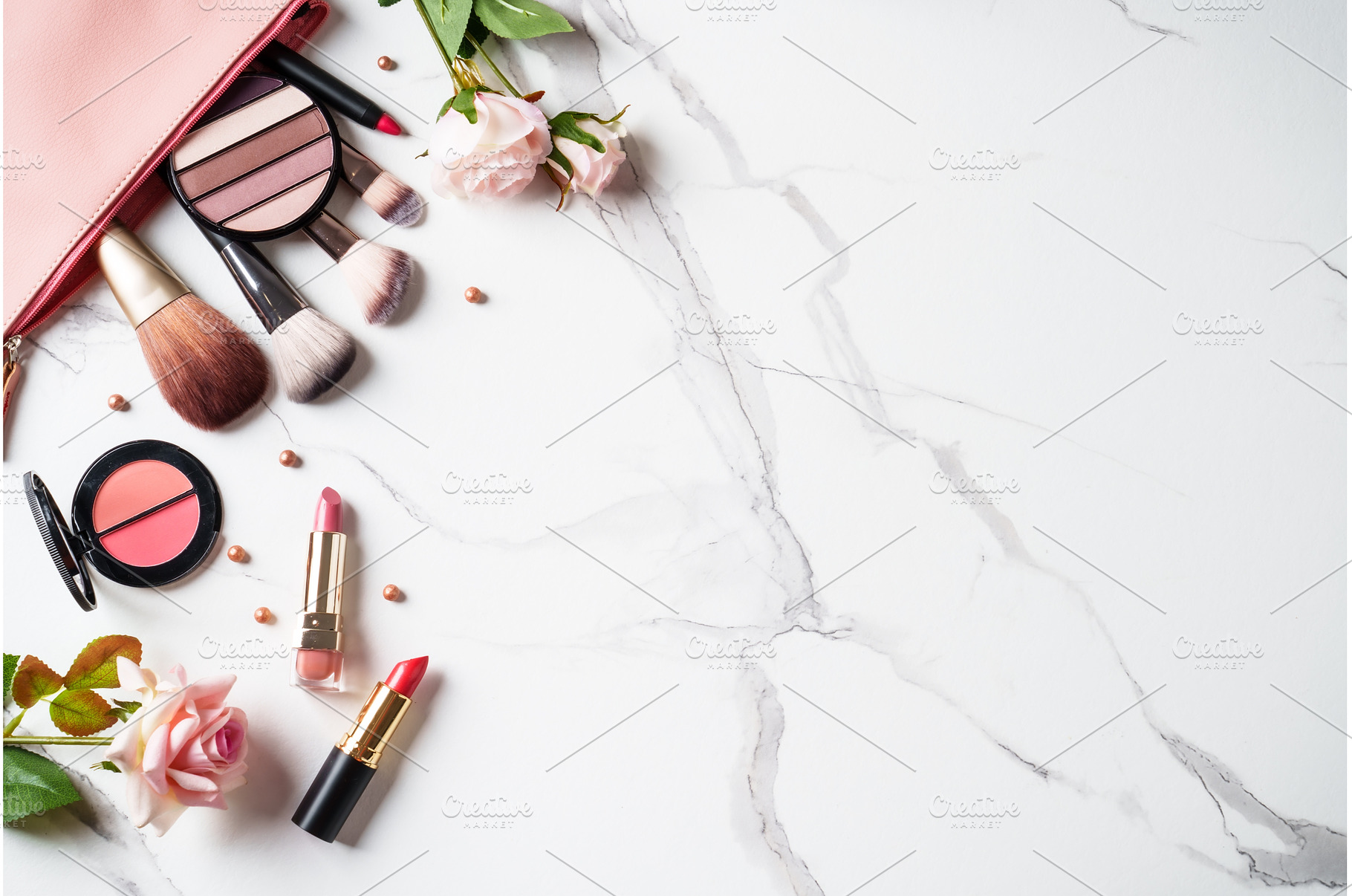 Cosmetic products on white, a Beauty & Fashion Photo by Nadia-nb